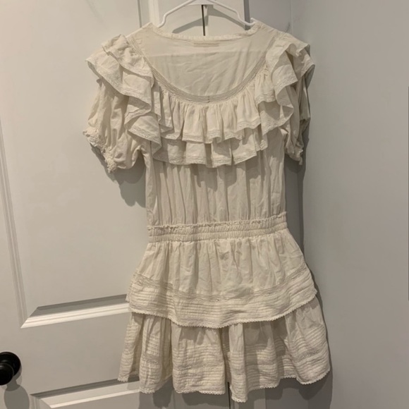 LoveShackFancy Liv Cream Ruffle Dress L - Picture 3 of 6